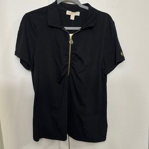 NWT Michael Kors Zip Up Collared Polo Top